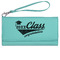 Graduating Students Ladies Wallet - Leather - Teal - Front View