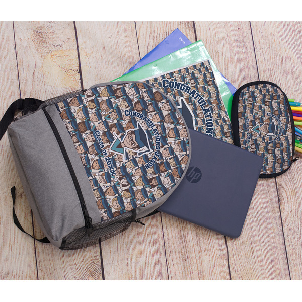Graduating Students Large Backpack - Gray - With Stuff