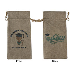 Graduating Students Large Burlap Gift Bag - Front & Back (Personalized)