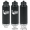 Graduating Students Laser Engraved Water Bottles - 2 Styles - Front & Back View