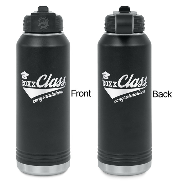 Graduating Students Laser Engraved Water Bottles - Front & Back Engraving - Front & Back View
