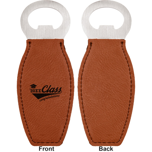 Graduating Students Leather Bar Bottle Opener - Front and Back (single sided)