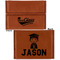 Graduating Students Leather Business Card Holder - Front Back