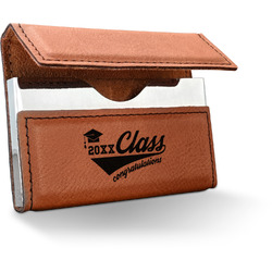 Graduating Students Leatherette Business Card Holder - Single Sided (Personalized)