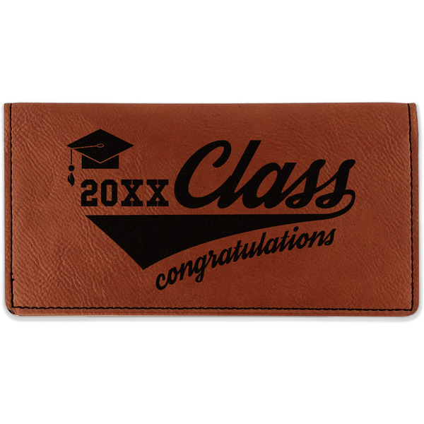 Custom Graduating Students Leatherette Checkbook Holder - Double Sided (Personalized)