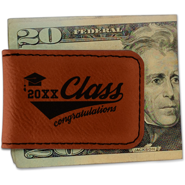 Custom Graduating Students Leatherette Magnetic Money Clip - Double Sided (Personalized)