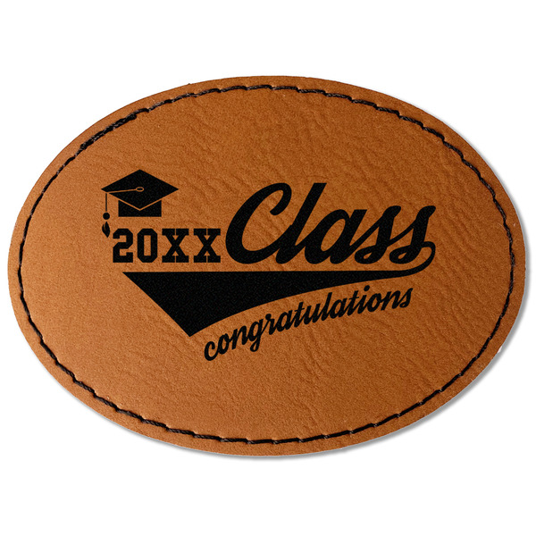 Custom Graduating Students Faux Leather Iron On Patch - Oval (Personalized)