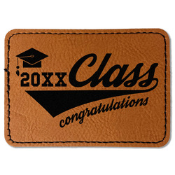 Graduating Students Faux Leather Iron On Patch - Rectangle (Personalized)