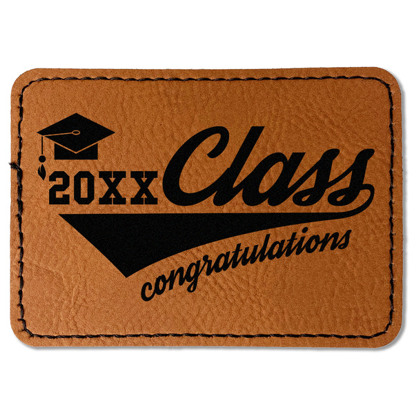 Custom Graduating Students Faux Leather Iron On Patch - Rectangle (Personalized)