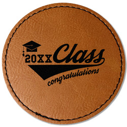 Graduating Students Faux Leather Iron On Patch - Round (Personalized)