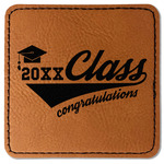 Graduating Students Faux Leather Iron On Patch - Square (Personalized)