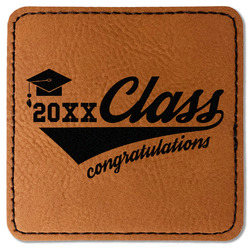 Graduating Students Faux Leather Iron On Patch - Square (Personalized)