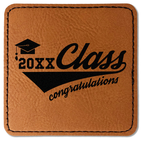Custom Graduating Students Faux Leather Iron On Patch - Square (Personalized)