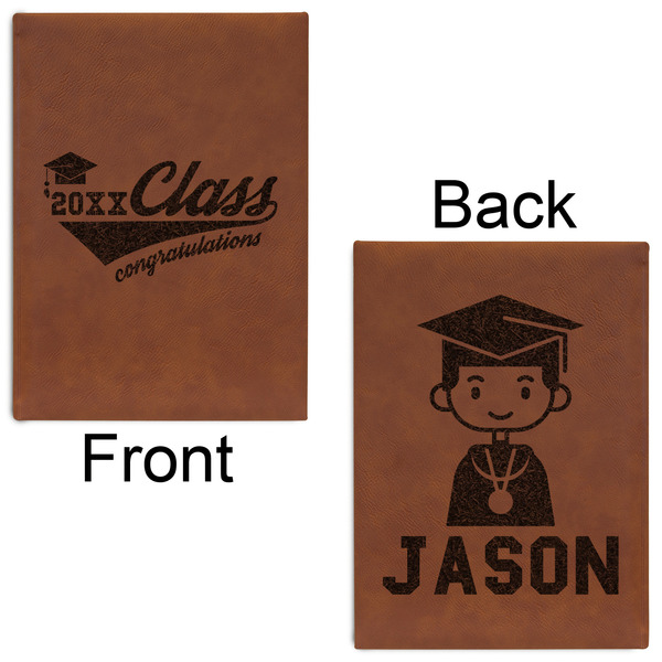 Graduating Students Leatherette Sketchbooks - Large - Double Sided - Front & Back View