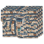 Graduating Students Double-Sided Linen Placemat - Set of 4 w/ Name or Text