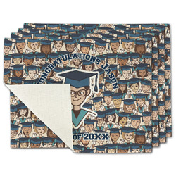 Graduating Students Single-Sided Linen Placemat - Set of 4 w/ Name or Text