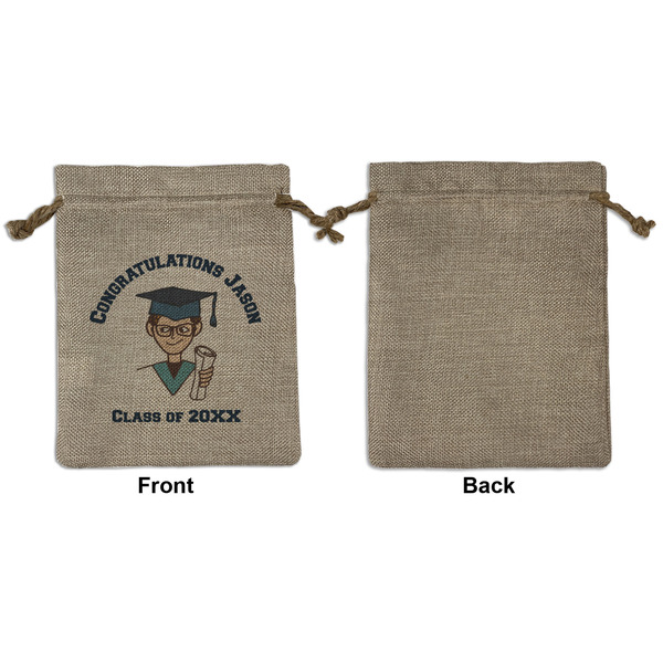 Graduating Students Medium Burlap Gift Bag - Front Approval