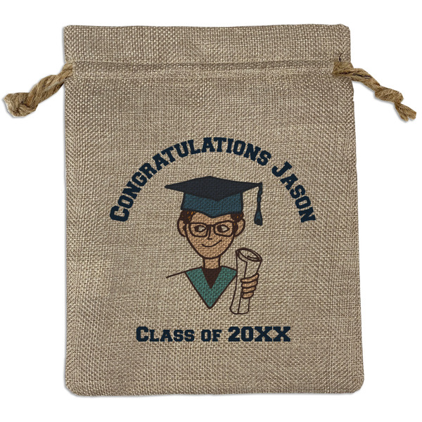 Custom Graduating Students Medium Burlap Gift Bag - Front (Personalized)