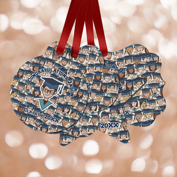 Custom Graduating Students Metal Ornaments - Double Sided w/ Name or Text