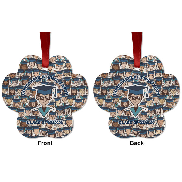 Graduating Students Metal Paw Ornament - Front and Back