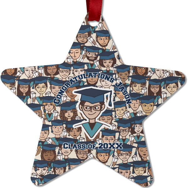 Custom Graduating Students Metal Star Ornament - Double Sided w/ Name or Text