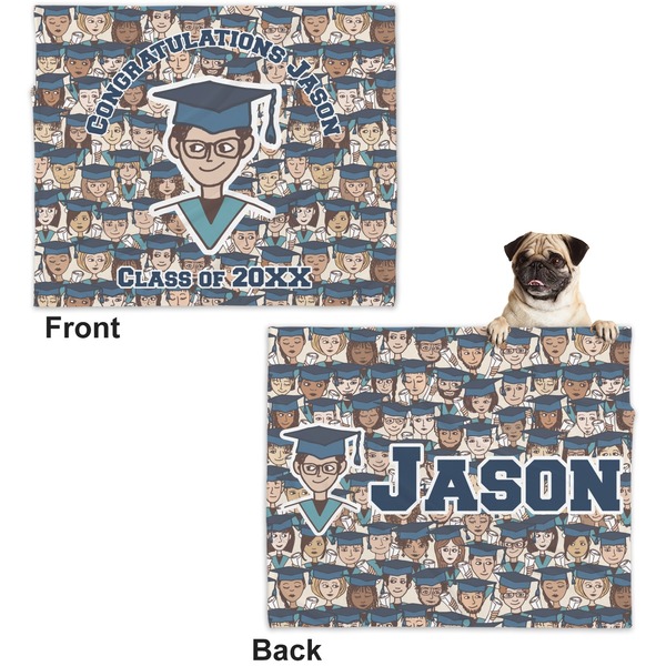 Graduating Students Microfleece Dog Blanket - Large- Front & Back