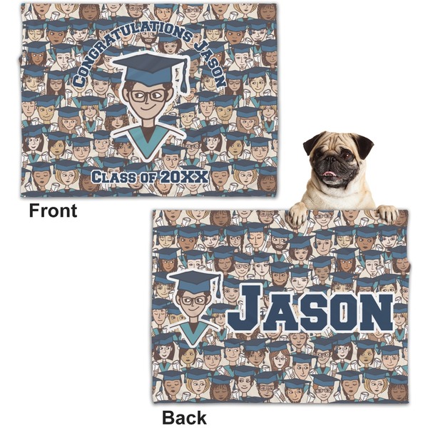 Graduating Students Microfleece Dog Blanket - Regular - Front & Back