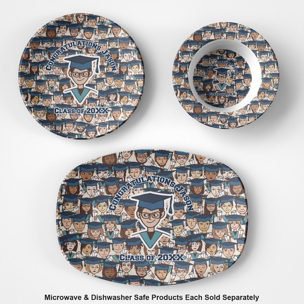 Graduating Students Microwave & Dishwasher Safe CP Plastic Dishware - Group