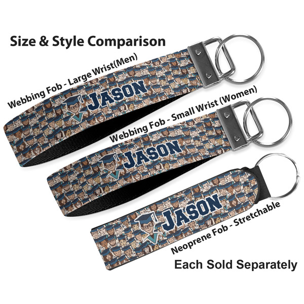 Graduating Students Multiple Key Ring comparison sizes