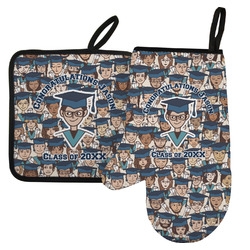Graduating Students Left Oven Mitt & Pot Holder Set w/ Name or Text