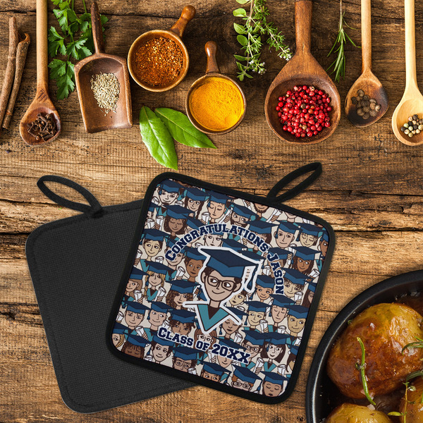 Graduating Students Neoprene Pot Holder - Set of 2  LIFESTYLE (Flatlay)