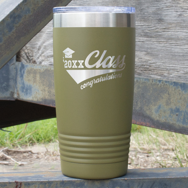 Custom Graduating Students 20 oz Stainless Steel Tumbler - Olive - Single Sided (Personalized)