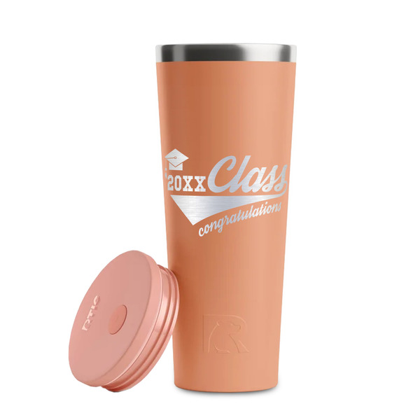 Graduating Students Peach RTIC Everyday Tumbler - 28 oz. - Lid Off