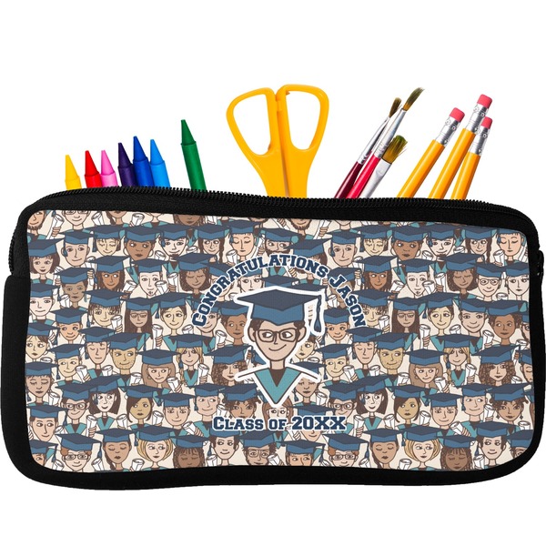 Custom Graduating Students Neoprene Pencil Case - Small w/ Name or Text