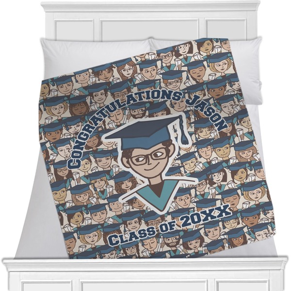Custom Graduating Students Minky Blanket - 40"x30" - Double Sided (Personalized)