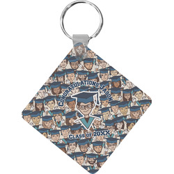 Graduating Students Diamond Plastic Keychain w/ Name or Text