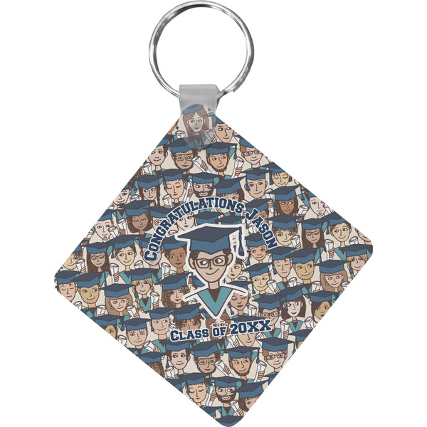 Custom Graduating Students Diamond Plastic Keychain w/ Name or Text