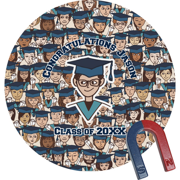 Custom Graduating Students Round Fridge Magnet (Personalized)