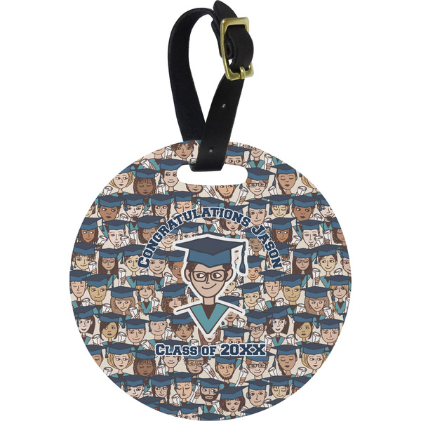 Custom Graduating Students Plastic Luggage Tag - Round (Personalized)