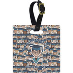 Graduating Students Plastic Luggage Tag - Square w/ Name or Text