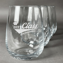 Graduating Students Stemless Wine Glasses (Set of 4) (Personalized)