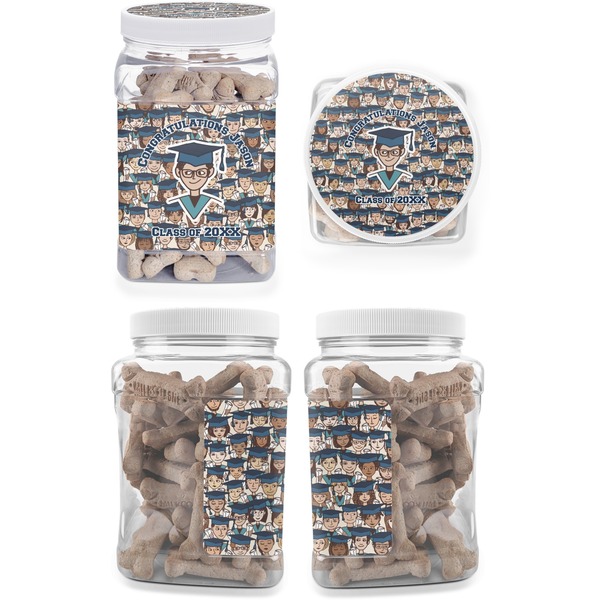 Graduating Students Pet Treat Jar - Multiple Angles
