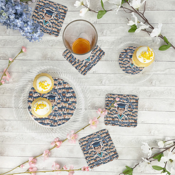 Graduating Students Plastic Party Appetizer & Dessert Plates - In Context