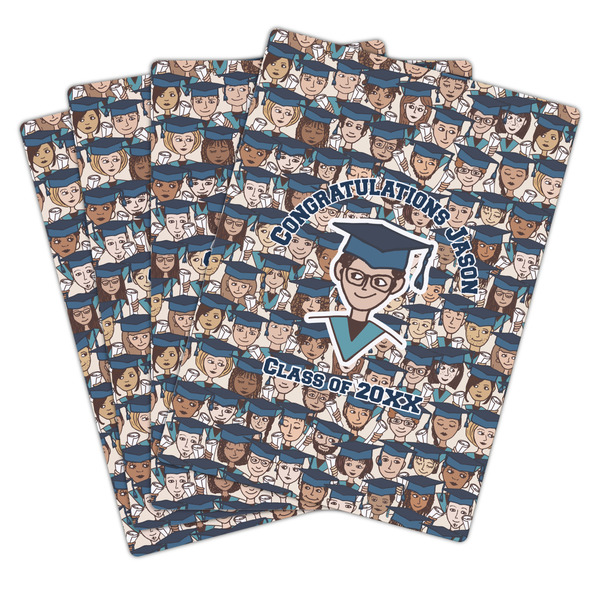 Graduating Students Playing Cards - Hand Back View