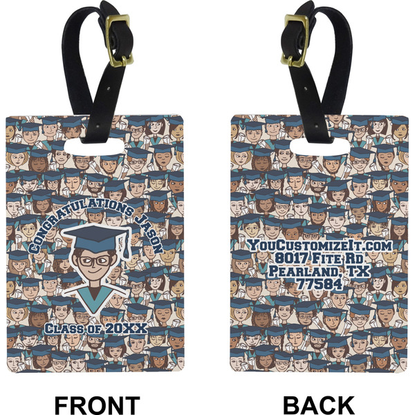 Graduating Students Rectangle Luggage Tag (Front + Back)