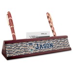 Graduating Students Red Mahogany Nameplate with Business Card Holder (Personalized)