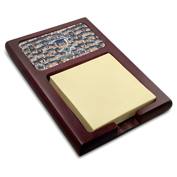 Custom Graduating Students Red Mahogany Sticky Note Holder (Personalized)