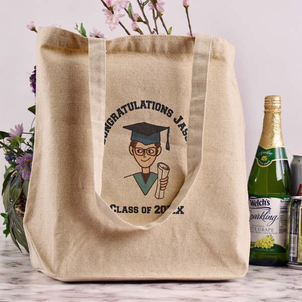 Graduating Students Reusable Cotton Grocery Bag - In Context