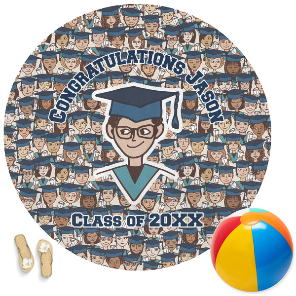 Custom Graduating Students Round Beach Towel (Personalized)