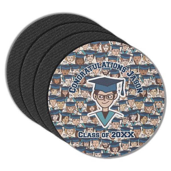 Graduating Students Round Coaster Rubber Back - Main